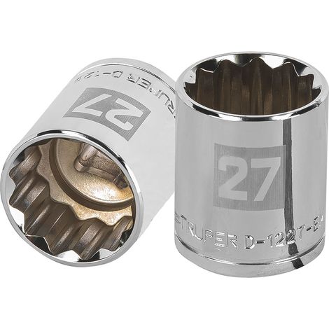Llave vaso bihexagonal, cuadro 1/2" - 27 mm