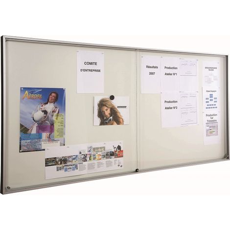 PROVOST - Vitrine intérieure coulissante à fond tôlé en acier - Idéale pour rangement domestique et optimisation d'espace