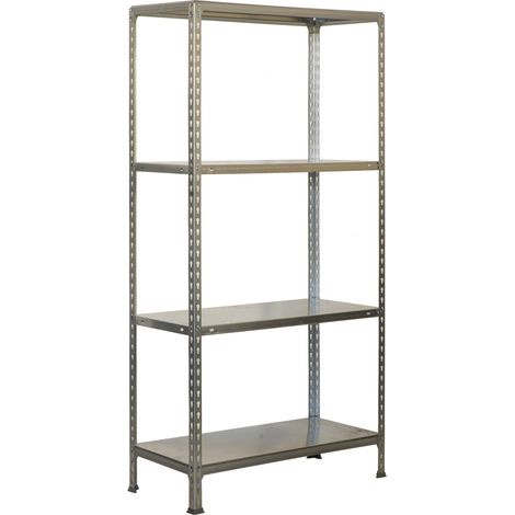 SimonRack Scaffale Portaoggetti, 1500x900x300 mm, 4 Ripiani, Portata 70 kg per Ripiano, Metallo, Scaffale da Garage, Zincato – Ecoclick