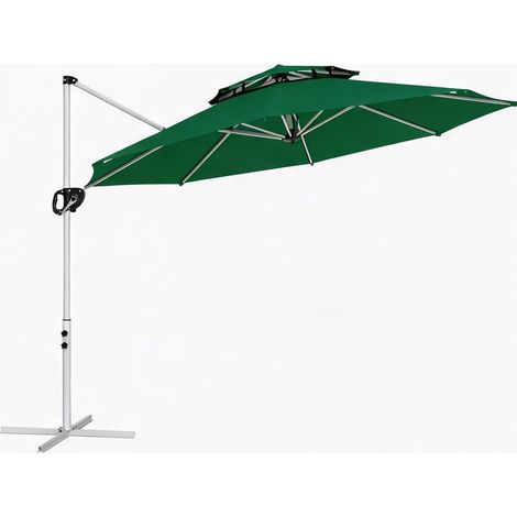 Parasol de jardin en poliéster métal 292 x 292 x 247 cm (1/5)