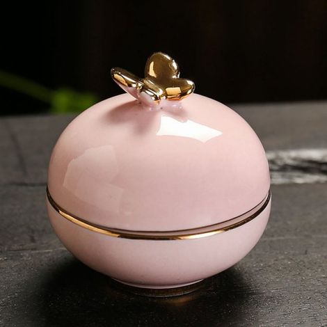 Mini urne papillon en céramique - Rose (20 ml) (1/2)