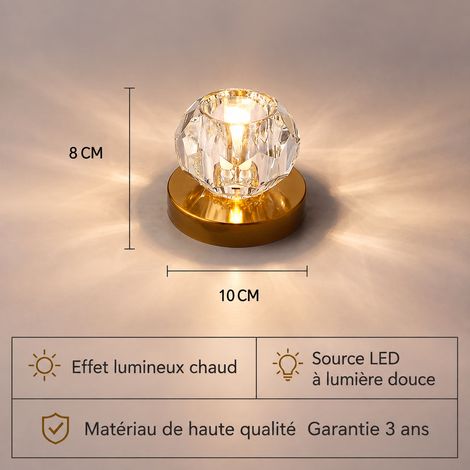 Spot LED cristal 10 cm couleur cuivre 5 W lumière chaude montage encastré couloir 15 × 15 × 13 cm 600 g – Livraison gratuite (1/5)