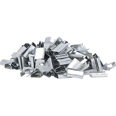 Boucle de Cerclage en Métal 16mm, Clips de Cerclage en Plastique PET, Sangles de Fixation pour Câbles, Acier Galvanisé (1/5)