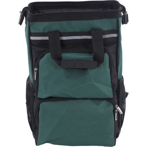 Strapazierfähiger Werkzeugrucksack aus Canvas, großes Fassungsvermögen, mehrere Taschen, tragbar für Elektriker, Höhe 48 cm / 18,9 Zoll. (1/5)