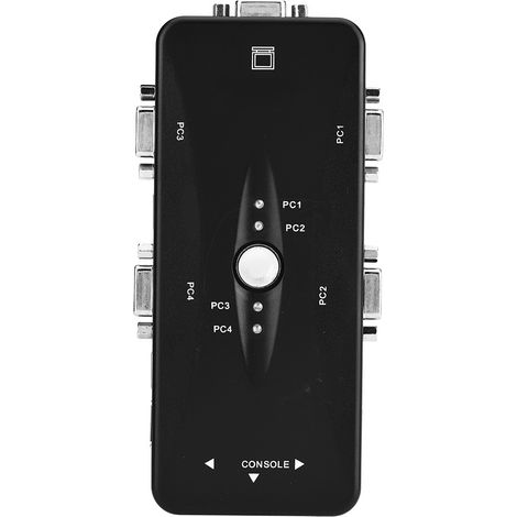 Commutateur KVM USB 2.0 4 Ports VGA - Boîtier de Partage Vidéo Manuel pour 2 à 4 Ordinateurs (1/5)