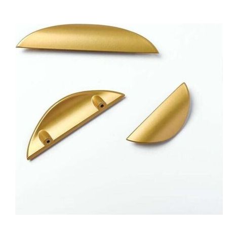 QORVA-Ensemble de 2 poignées de tiroir de cuisine, poignée de porte, poignée de tirage en alliage de zinc, quincaillerie dorée moderne pour armoire, salle de bain, commode (entraxe des trous de 64 mm)