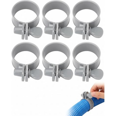 6 Colliers de Serrage Plastique 32-38 mm - Renforcés Étanches - Pour Tuyaux Piscine et Filtre à Sable - Réparation Durable (1/5)