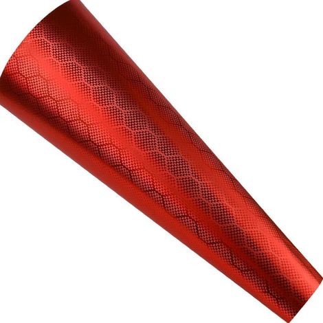 Autofolie Carbon Wabenmuster Glanz Rot 30x152cm mit Luftkanälen (1/5)