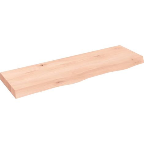 Comptoir de salle de bain 100x30x(2-6)cm bois non traité – bureau (1/5)