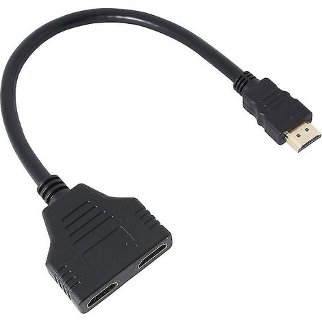 Répartiteur HD 1080p 1 entrée, 2 sorties, câble adaptateur HDMI mâle vers double femelle compatible (1/5)
