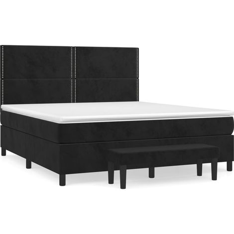 Maison Exclusive - Boxspringbett mit Matratze Schwarz 160x200 cm