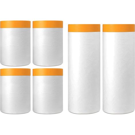 6 Pièces Film Masquage Bache Protection Peinture, 120M Ruban de Masquage (1/5)