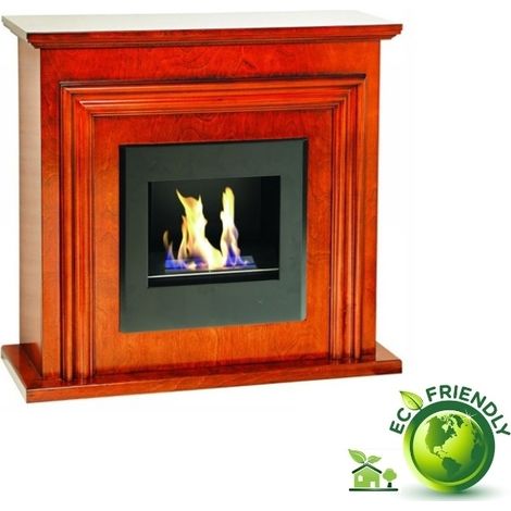 Stufa/Camino/Caminetto ecologico a bioetanolo rivestito in legno - Kamin
