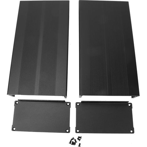 Boîtier en aluminium noir sablé pour projet électronique DIY de circuit imprimé, plaque pliée de refroidissement, coffret de montage (1/5)