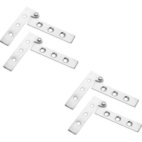 Juego de 4 bisagras giratorias de 360° para puertas - Acero inoxidable, 10 x 3,3 cm, color plata. (1/4)