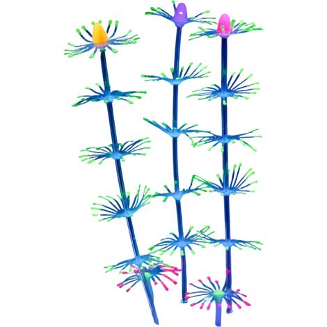 Ornement de corail en bande, plante, décoration artificielle en silicone à effet lumineux pour aquarium. (1/5)