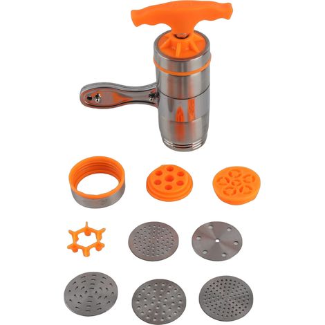 Machine à pâtes manuelle en acier inoxydable pour maison avec presse à nouilles et 7 moules (1/5)