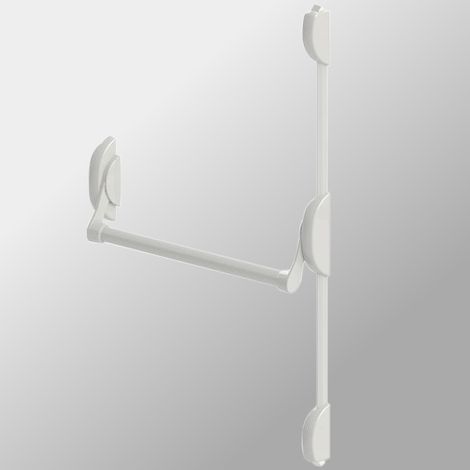 Serrure barre antipanique Cross Bar 2 Points Haut Bas DOM Metalux Couleur - Blanc, Dimension - 950 mm (1/2)