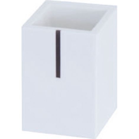 MSV Gobelet de bain en polyrésine blanc 7 x 7 x 10 cm (1/2)