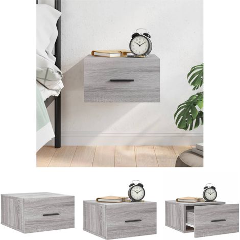 Wandhalterung - vidaXL Wand-Nachttisch Grau Sonoma 35x35x20 cm - Wohnzimmer Nachttisch (1/5)