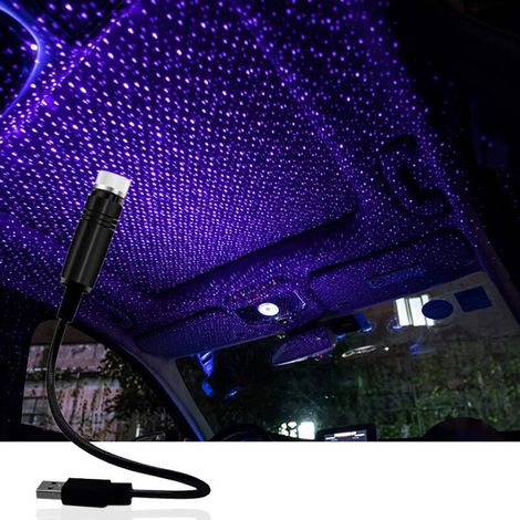 Lumières d'ambiance LED, plusieurs modes réglables, projecteur d'étoiles USB - décoration d'ambiance pour voiture/maison/fête - Bleu-violet Lefou (1/5)