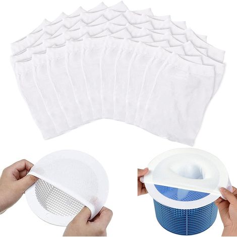 30 pezzi di calzini per skimmer da piscina, prefiltro riutilizzabile per intrappolare polline e foglie (1/4)
