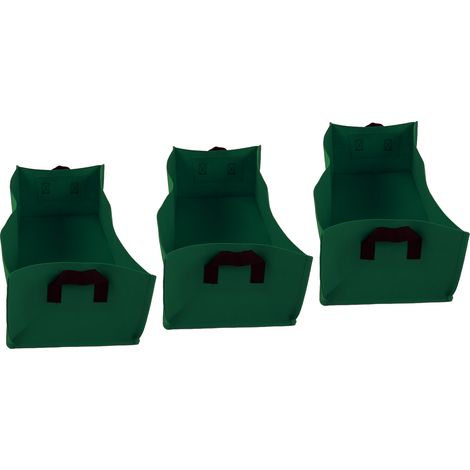 Lot de 3 sacs de culture épais non tissés pour semis de légumes, avec poignée, couleur vert gazon, 60 x 30 x 20 cm (1/5)