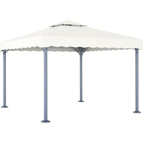 Tente de réception Tonnelle/pavillon de jardin Mode 300x300 cm Crème Aluminium -39350 (1/4)