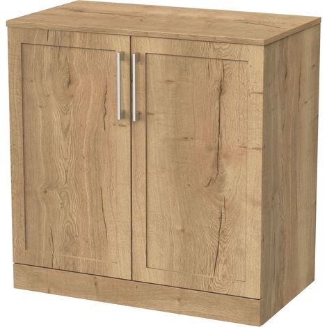 Stonnall Traditional Floor Standing 2 Door Vanity Unit with Laminate Worktop, 800mm, Autumn Oak