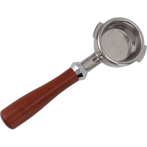 Porte-filtre sans fond en bois massif, ergonomique et amovible, pour cafetières, Nuova, poignée sans fond (1/4)