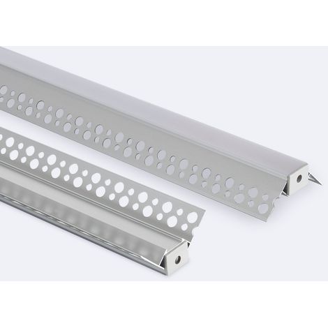 Aluminiumprofil Gipseinbau Ecke Arista für LED Streifen bis 15 mm Aluminium 2 m Weiß transluzent (1/4)