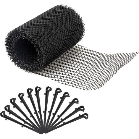 Robuste PP-Dachrinnenabdeckung 15 cm x 6 m, schwarz, inklusive 12 Nägeln – für einfache Reinigung und optimalen Schutz (1/5)