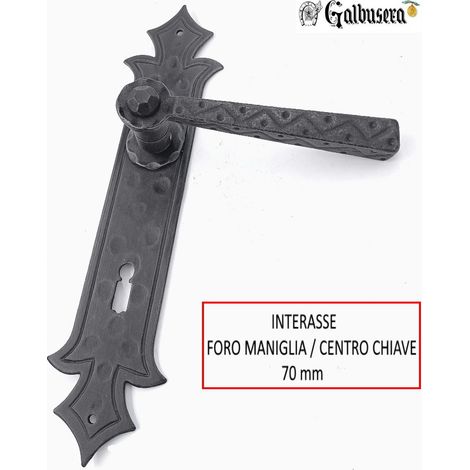 MANIGLIA 501 SU PLACCA 8 X 70 ANTICHIZZATO NERO