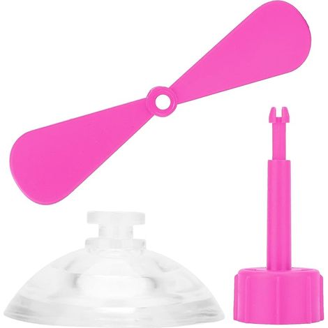 Casque décoratif Ventouse Caoutchouc et Plastique Hélice de Casque de Moto (Rose Rouge) (1/5)