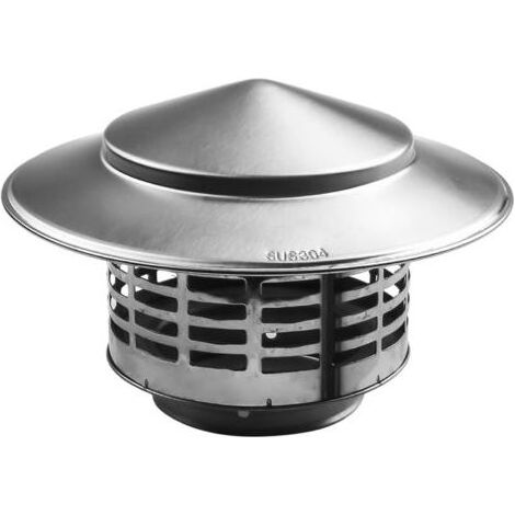 Chapeau de cheminée en acier inoxydable 304 – Protection contre les débris – Installation facile sur conduit d'évacuation d'air – 75 mm (1/5)