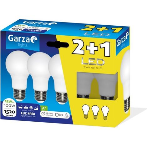 Lampara ilumin estan led garza e27 15w 1520lm 6500k 3 pz (1/2)