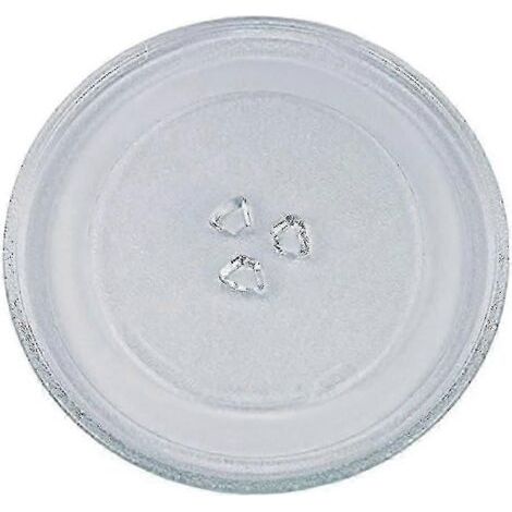 Plateau tournant universel pour micro-ondes en verre de 24,5 cm avec 3 fixations