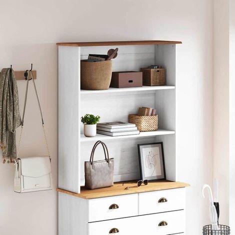Meuble de Rangement en Pin Massif 91x30x104 cm, Buffet Bas avec Portes et Étagères pour Salon ou Entrée (1/5)