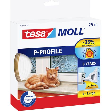 tesa P-Profil 05391-00100-02 Joint en bande tesamoll® blanc (L x l) 25 m x 9 mm 25 m