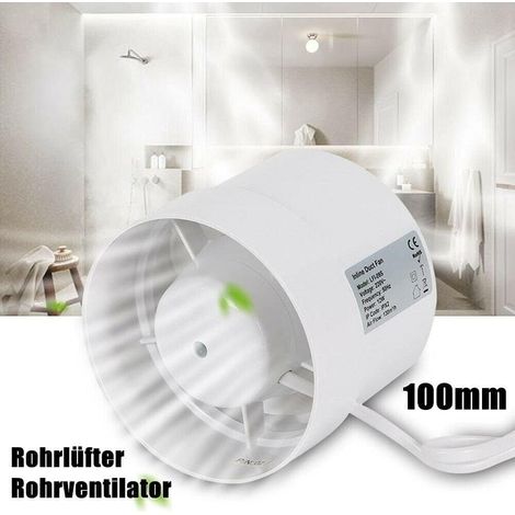 Ventilateur extracteur d'air 100 mm - 130 m³/h - 2200r/min - Silencieux - Pour salle de bain, cuisine, cave - Blanc (1/5)