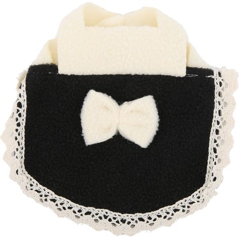 Tenues de cape de hamster avec nœud papillon en polaire douce pour mini animal de compagnie (noir S) (1/5)