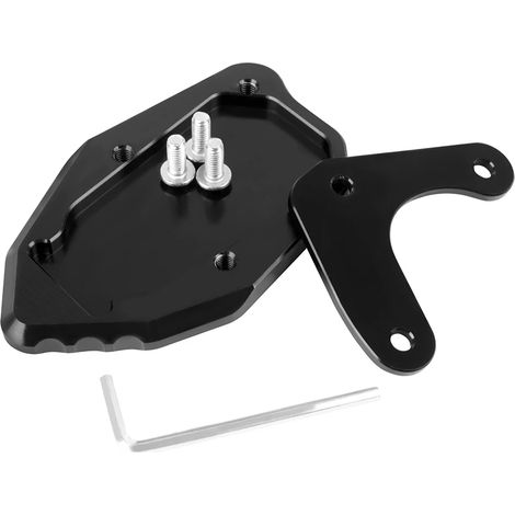 (Noir - sans logo) Compatible avec HONDA CRF 300L CRF300L CRF300 Rally 2020 2021 2022 Moto Extension de béquille latérale CNC, support de béquille maxpower (1/4)