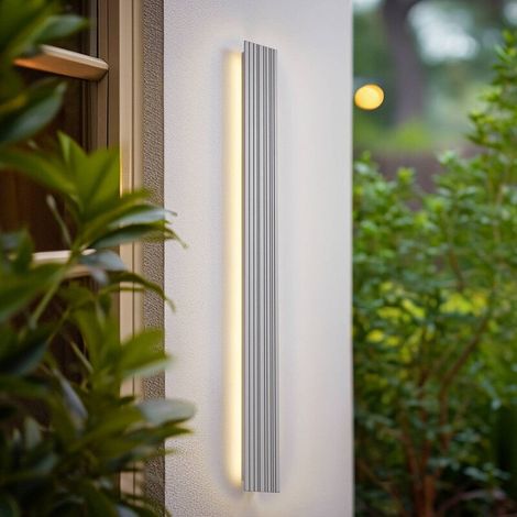[NEUWERTIG] B-Ware Lucande Außenwandleuchte Melira LED Gartenleuchte Lampe grau 100cm IP65 2700K (1/2)
