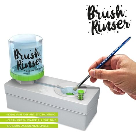 Pinceau nettoyant avec cuve de rinçage, seau de lavage pour pinceaux à peinture, récipient pratique pour nettoyage rapide (1/5)