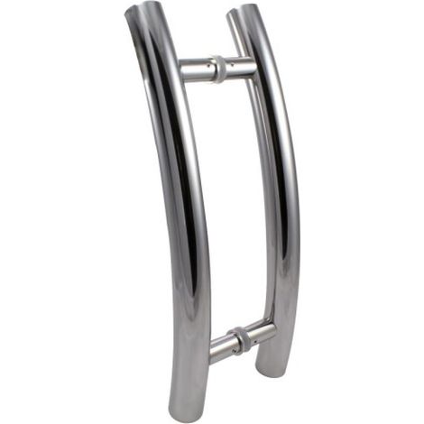 Paire de baton de maréchal cintré inox poli brillant Ø 40 mm - longueur 440 mm entraxe 300mm - Kit d - CUIVRINOX (1/3)