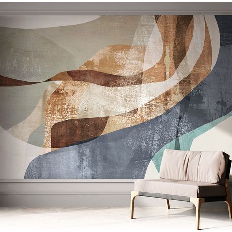 Papier peint autocollant Mural avec colle pour salon et chambre Décoration murale rapide Composition abstraite 312x219 cm (1/5)
