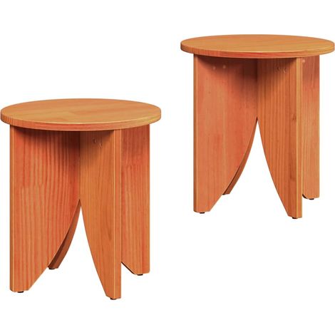 Maison Exclusive - Couchtisch 2 pcs Wachsbraun
