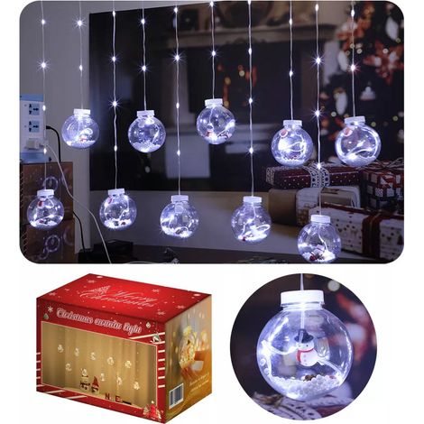 Bola De Navidad - Luces Led De Cortina - Decoracion Navidena - Para Ventanas Y Arboles - 1 Unidad (1/4)