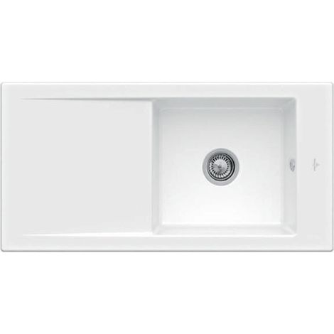 V&B Einbauspüle TIMELINE 60 FLAT 965x475mm Exzenterbetätigung snow white