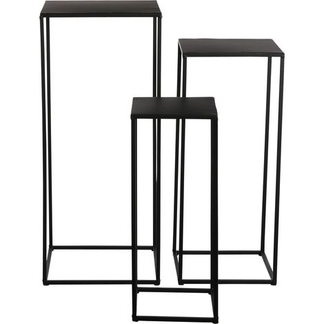 Mica Decorations Ensemble de table d'appoint Noir H70xl30xL30cm (1/5)